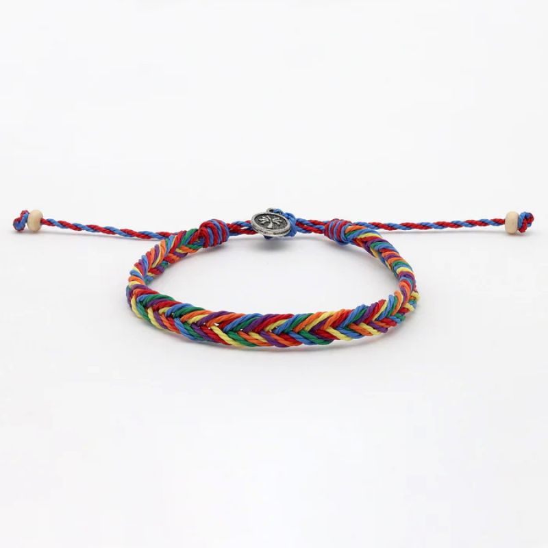 Hand braided adjustable bracelet