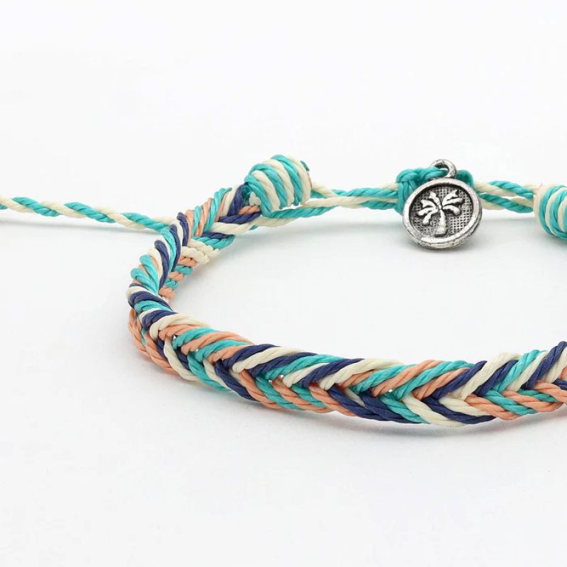 Hand braided adjustable bracelet