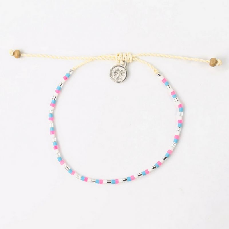 Colourful seed bead anklet