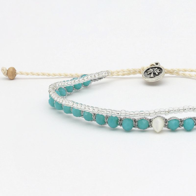 Doubled style beaded bracelet