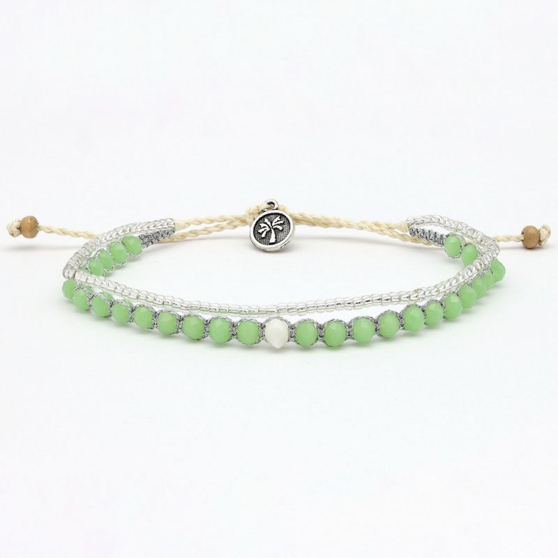 Doubled style beaded bracelet