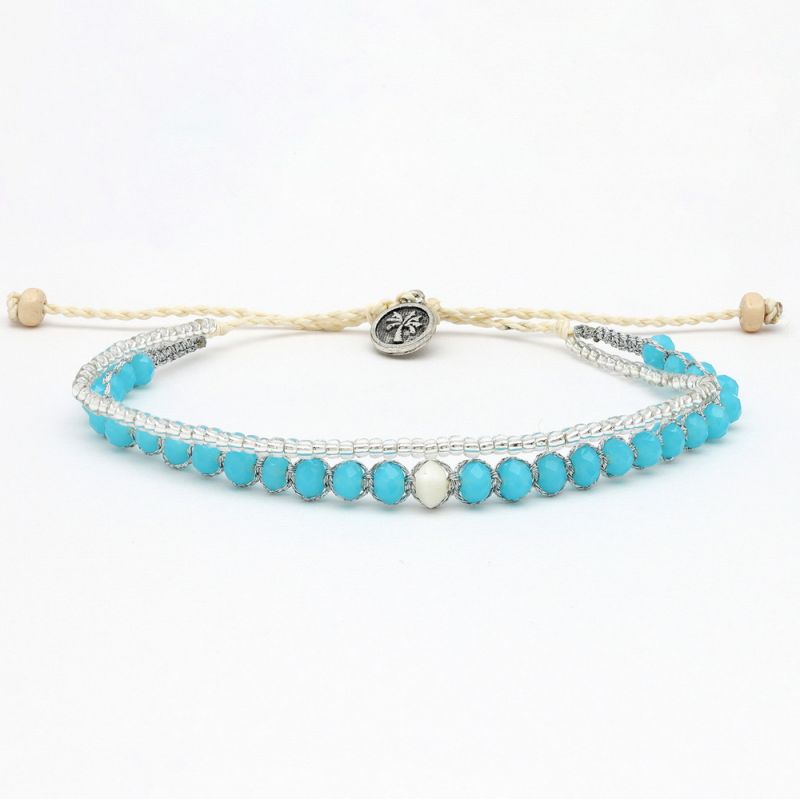 Doubled style beaded bracelet