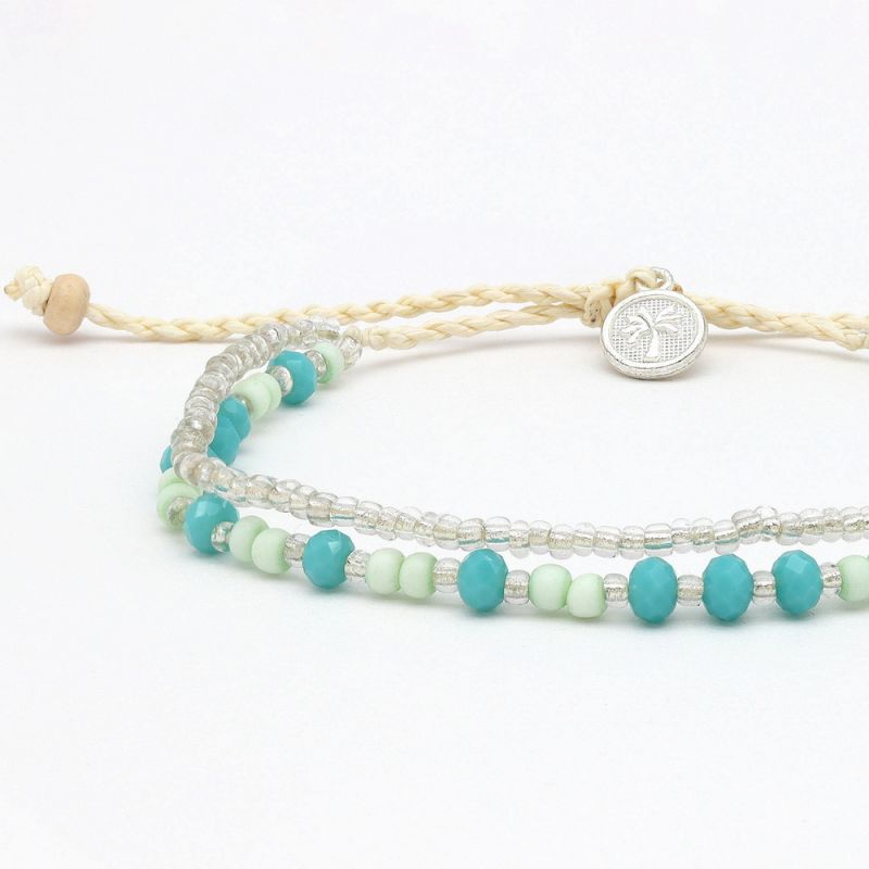 Doubled style beaded bracelet