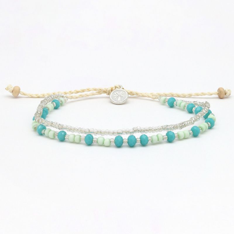 Doubled style beaded bracelet