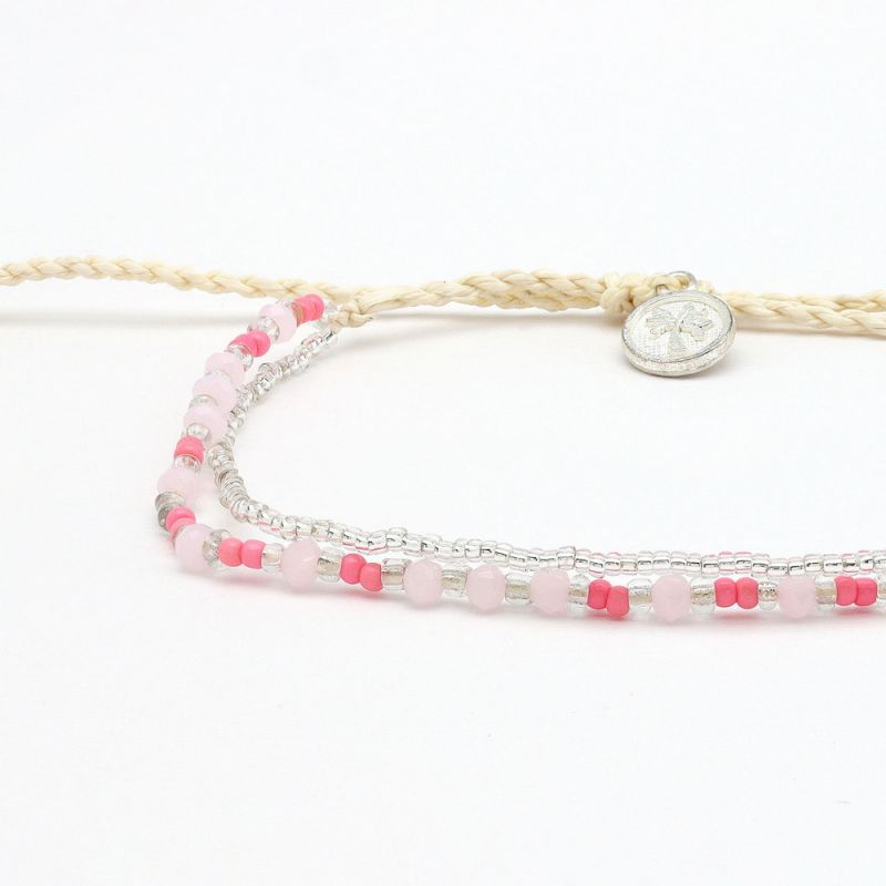 Doubled style beaded bracelet