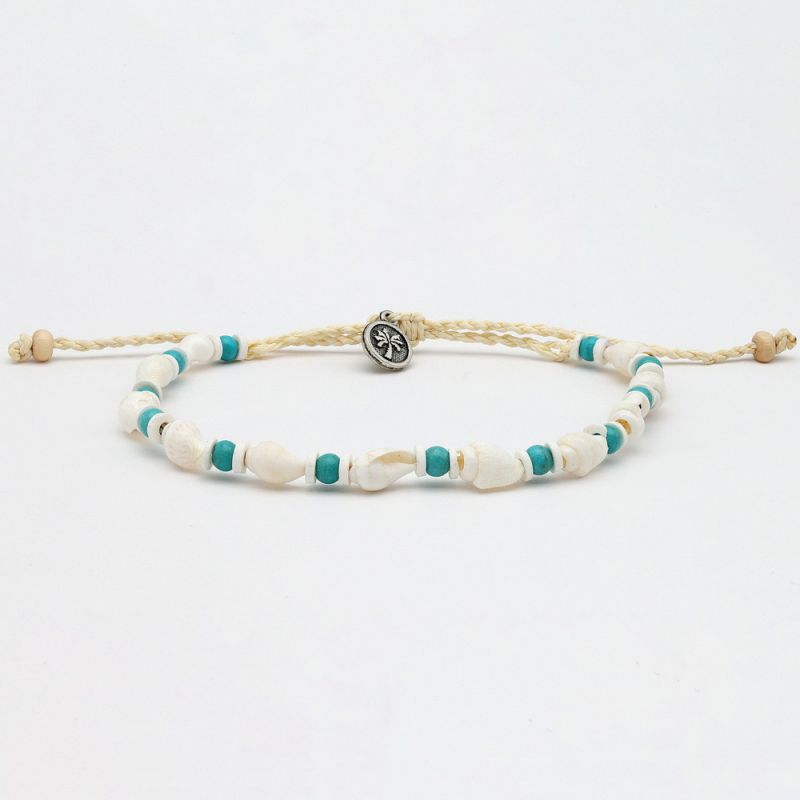 Bead and shell bracelet