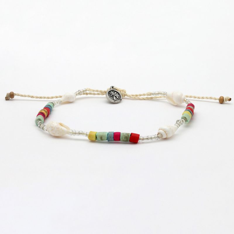 Bead and shell bracelet