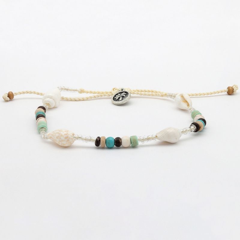 Bead and shell bracelet