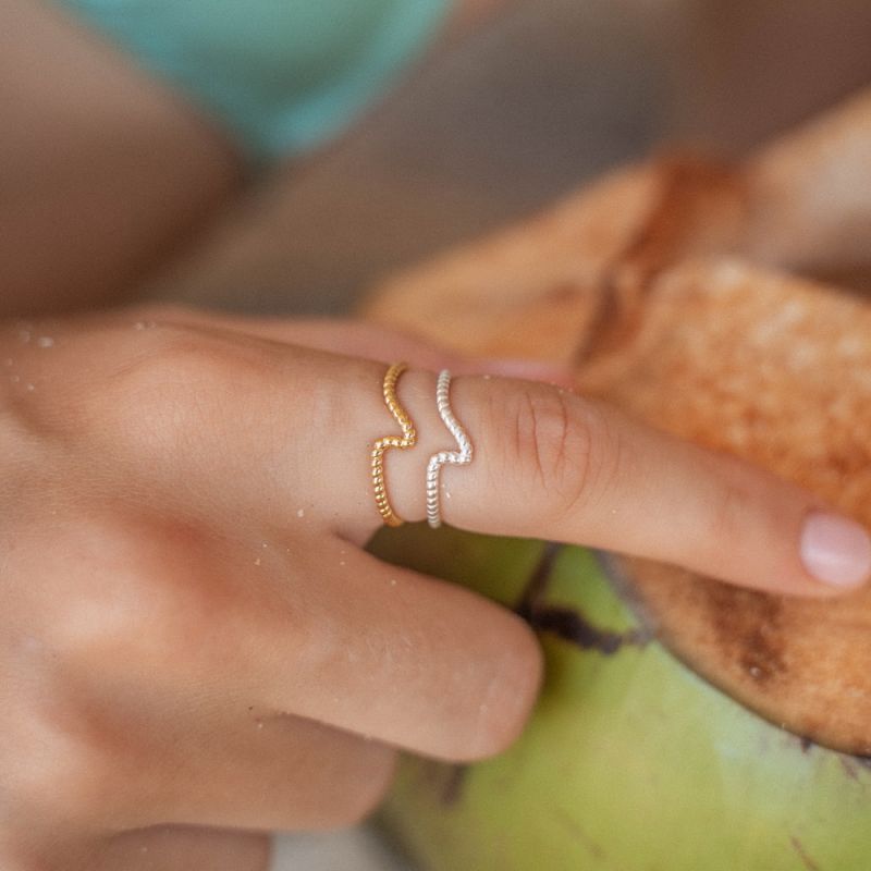 Adjustable, gold-plated ring