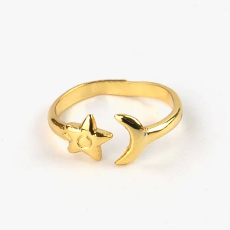 Δακτυλίδι ήλιος φεγγάρι - χρυσό