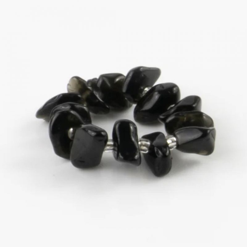 Δακτυλίδι φυσικές πέτρες - Μαύρες