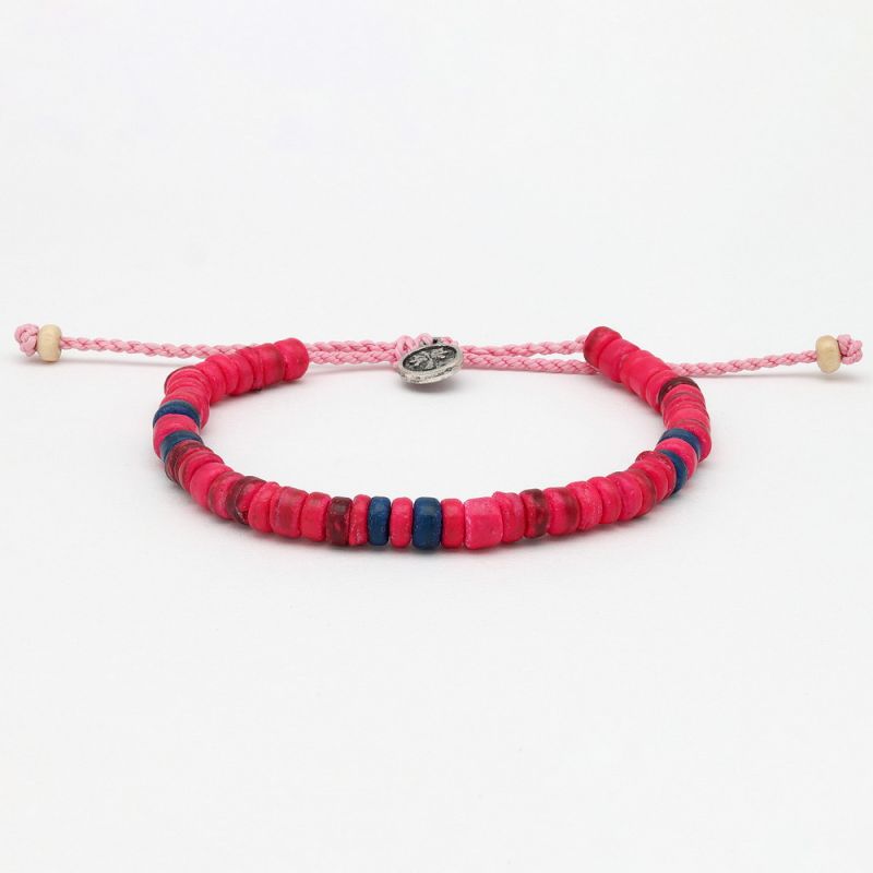 Beaded coconut wood anklet