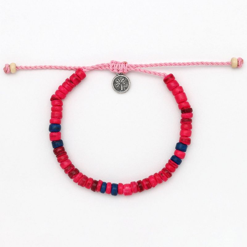 Beaded coconut wood anklet