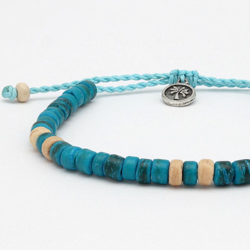 Beaded coconut wood anklet