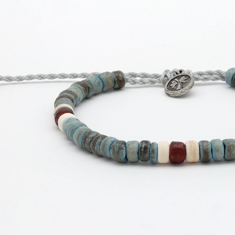 Beaded coconut wood anklet