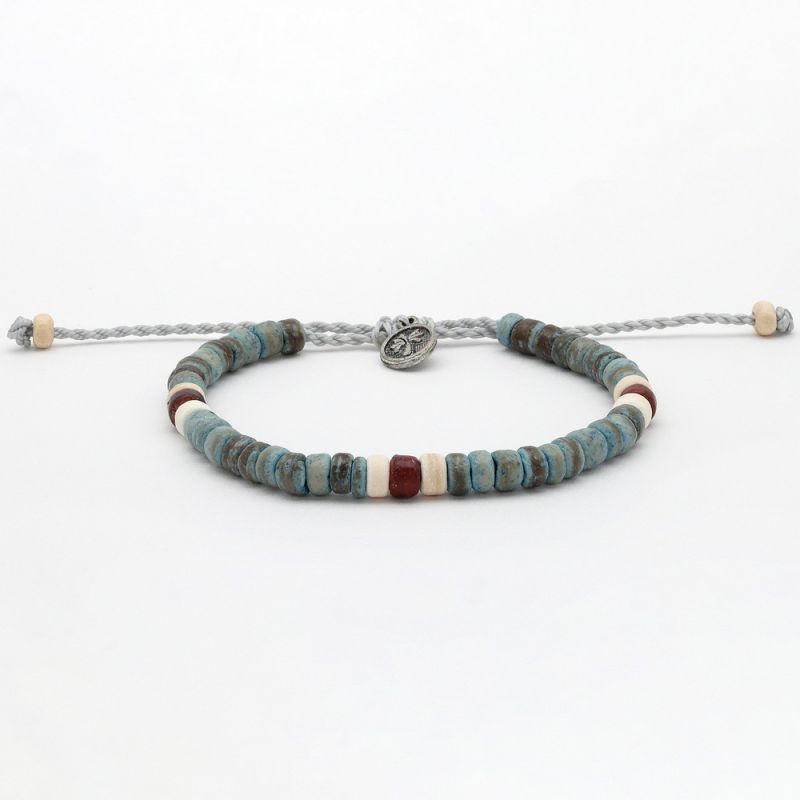 Beaded coconut wood anklet