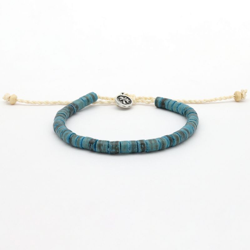 Beaded coconut wood anklet