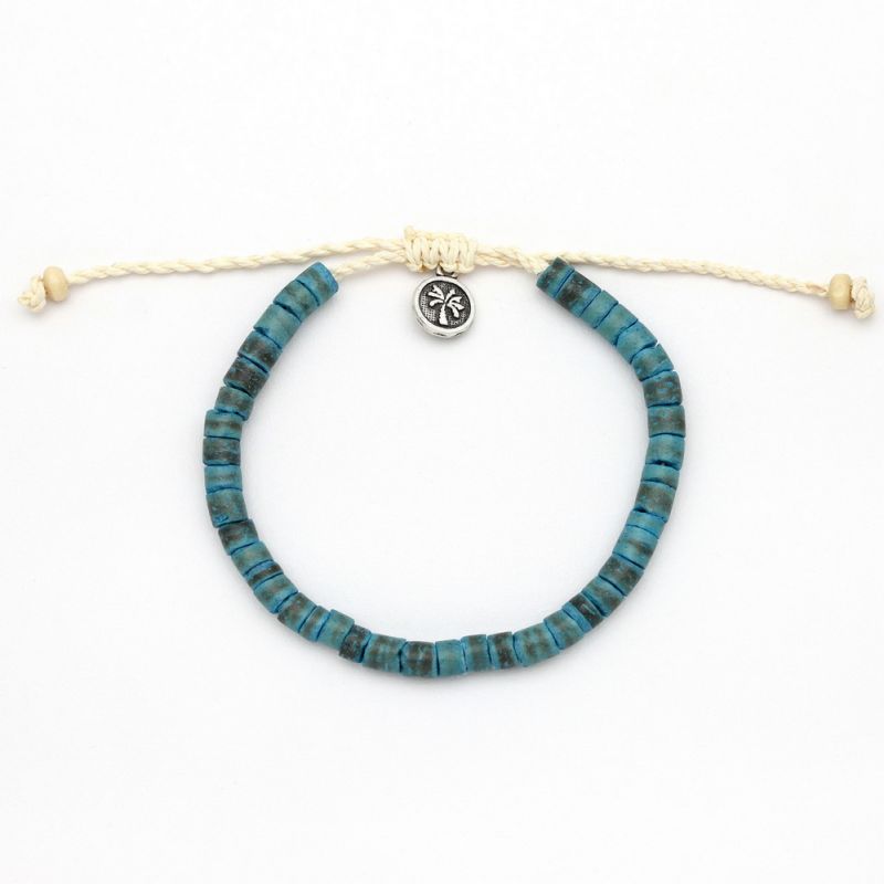 Beaded coconut wood anklet