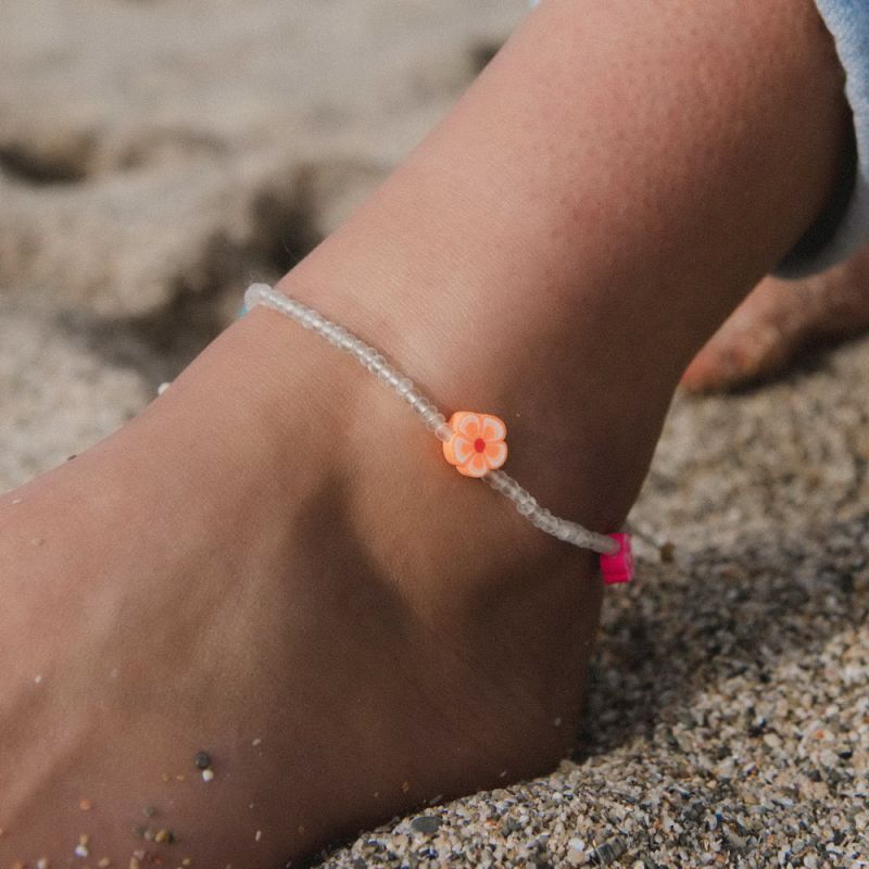 Frosted glass anklet