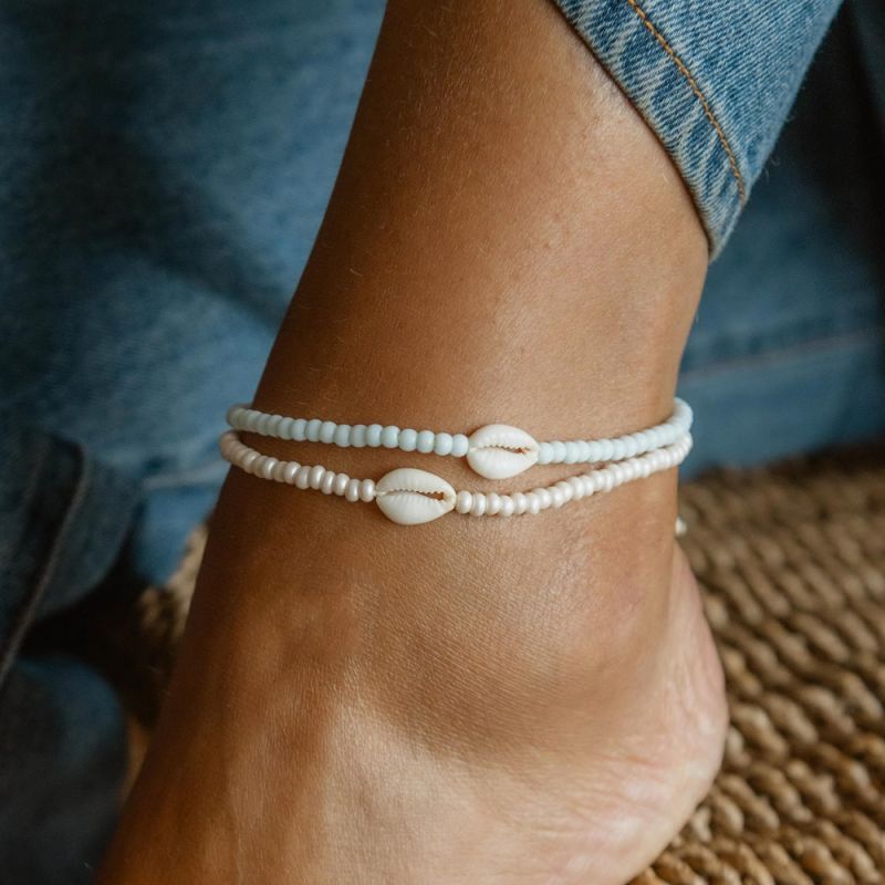 Bead and shell anklet