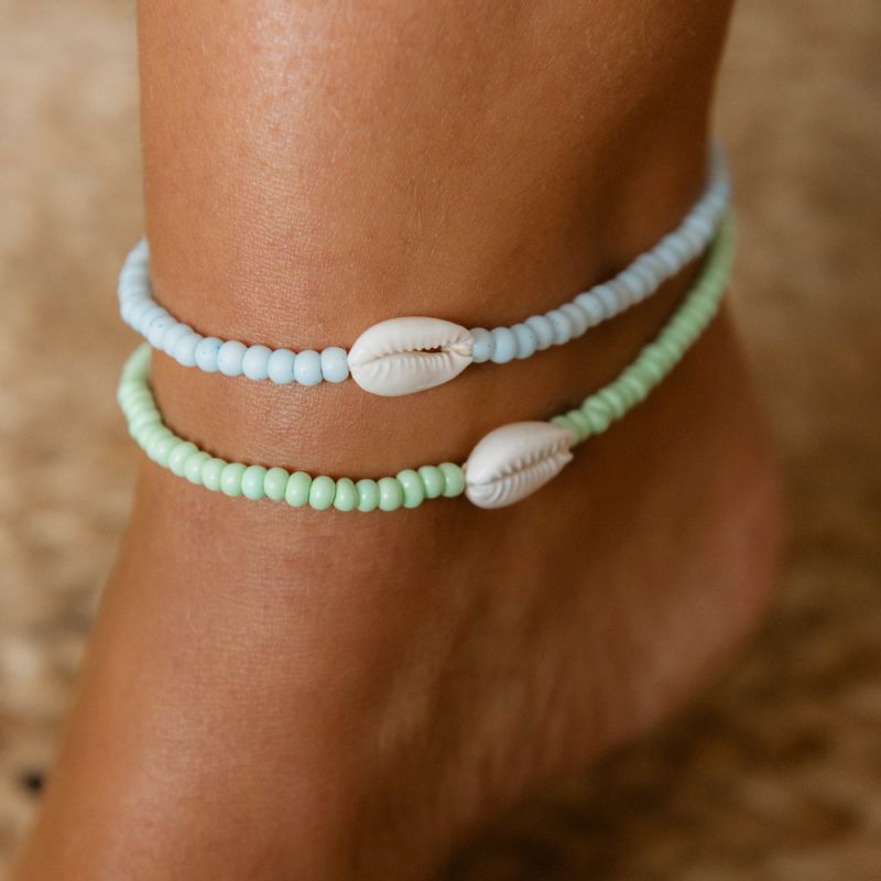 Bead and shell anklet