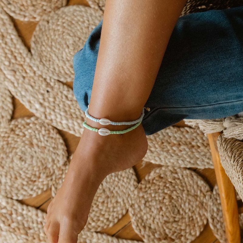 Bead and shell anklet