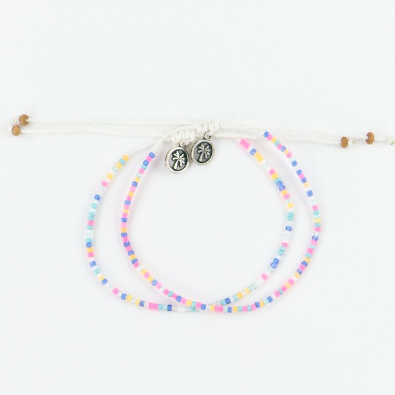 Adjustable beaded anklet