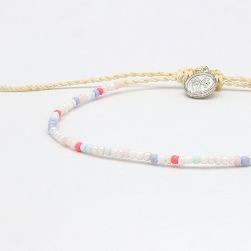 Adjustable beaded anklet