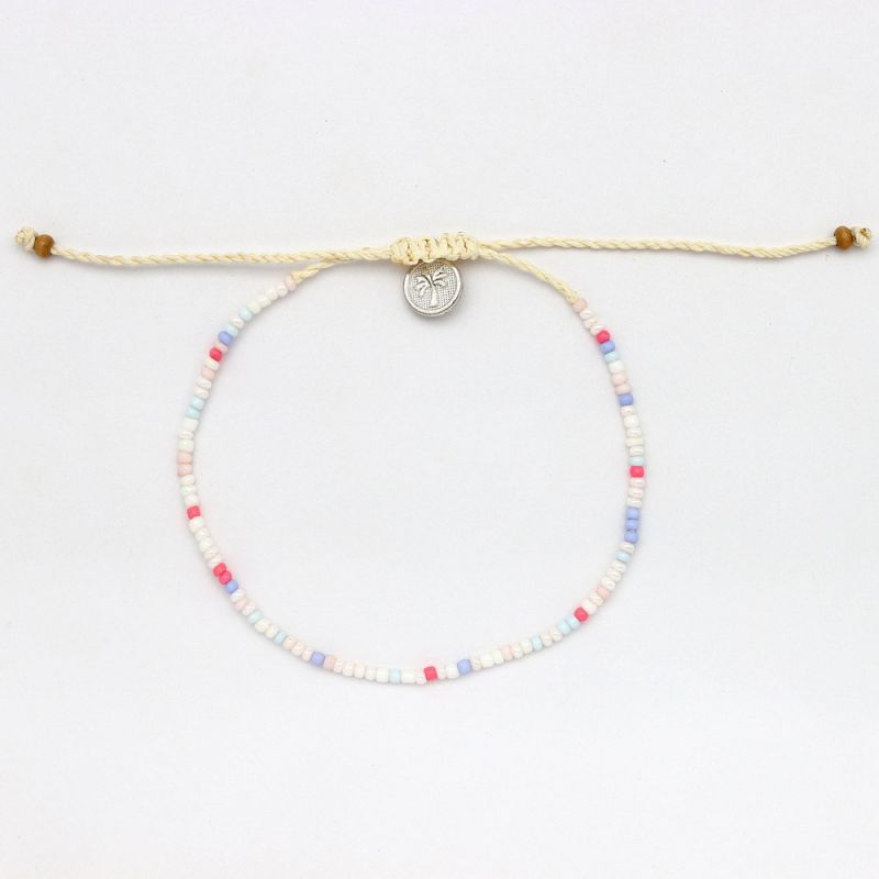 Adjustable beaded anklet