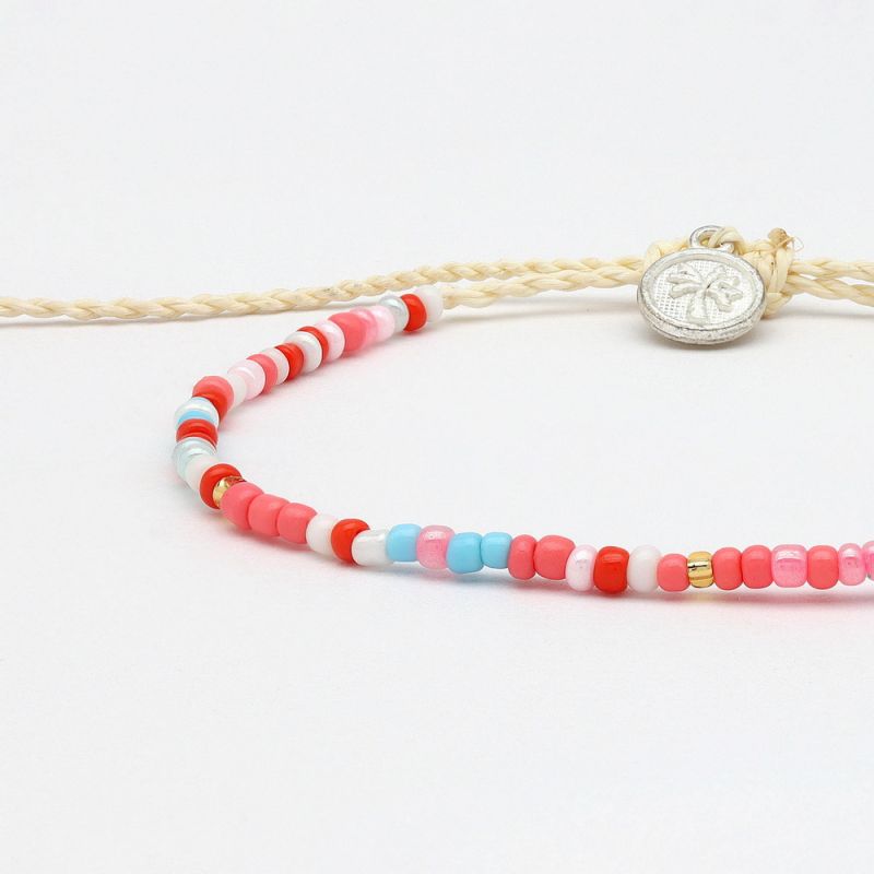 Adjustable beaded anklet