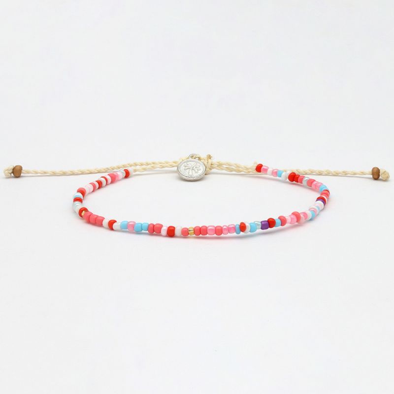 Adjustable beaded anklet