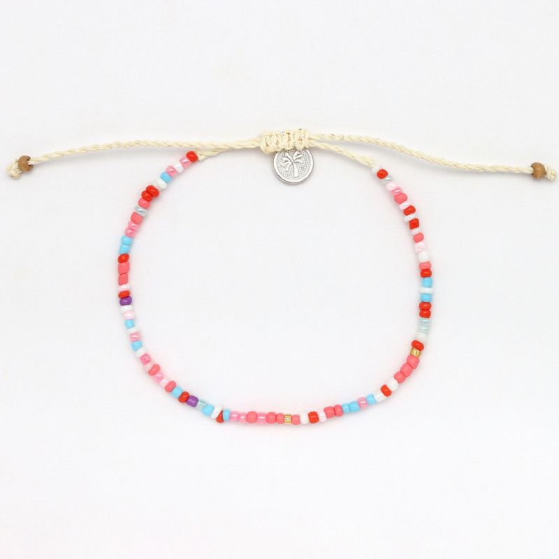 Adjustable beaded anklet