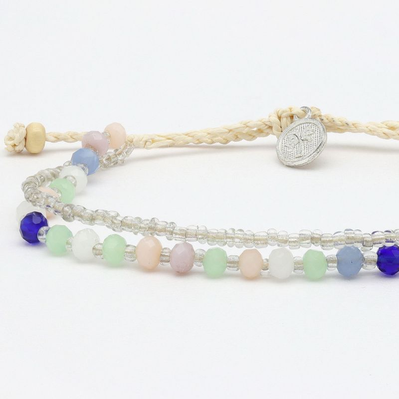 Doubled style beaded anklet