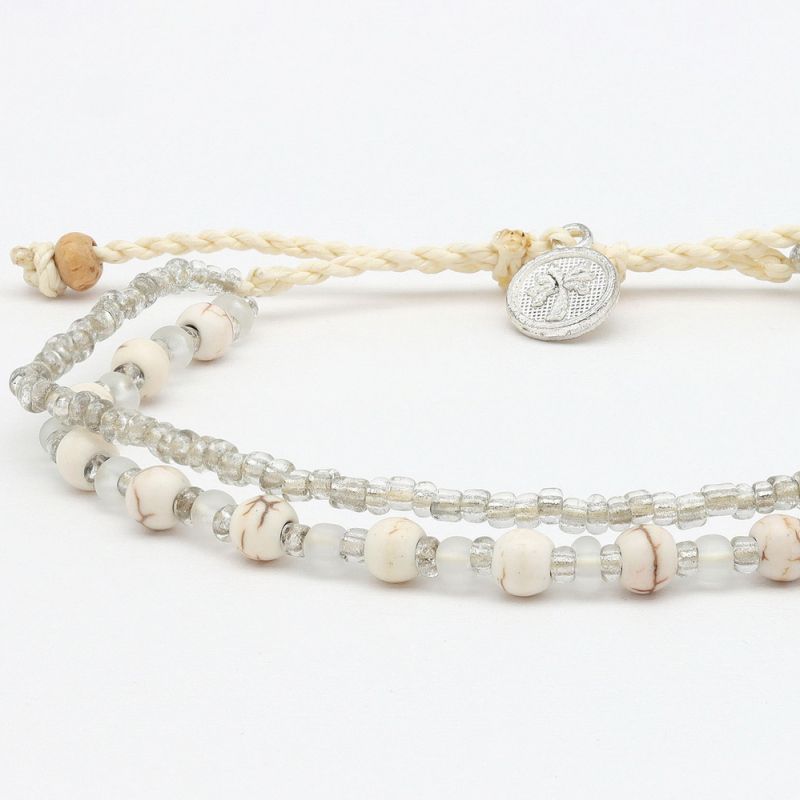 Doubled style beaded anklet