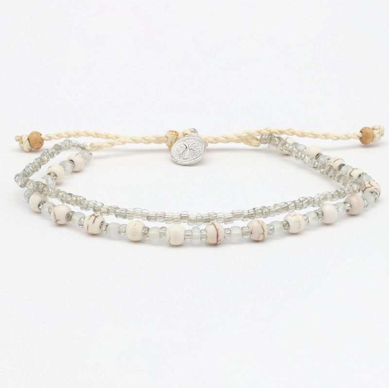 Doubled style beaded anklet