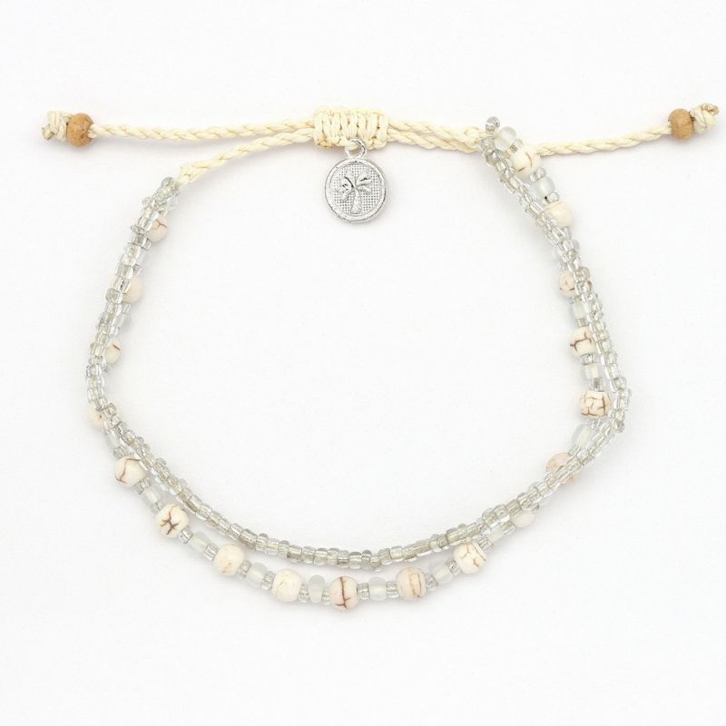 Doubled style beaded anklet