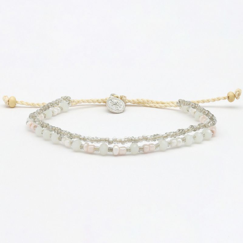 Doubled style beaded anklet