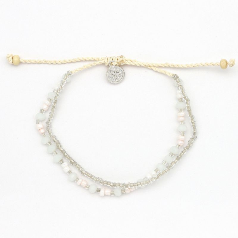 Doubled style beaded anklet