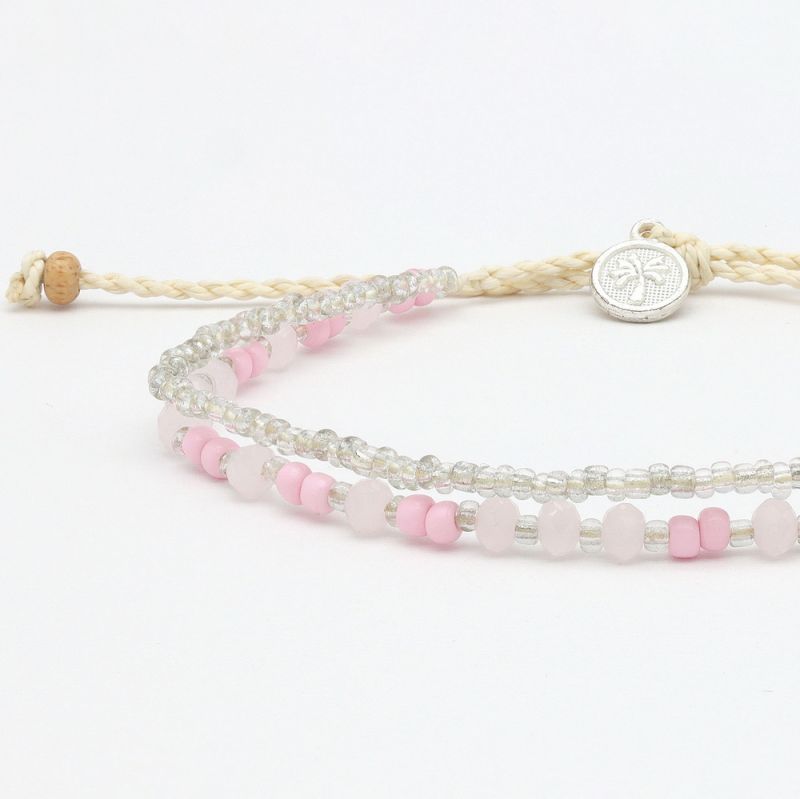 Doubled style beaded anklet