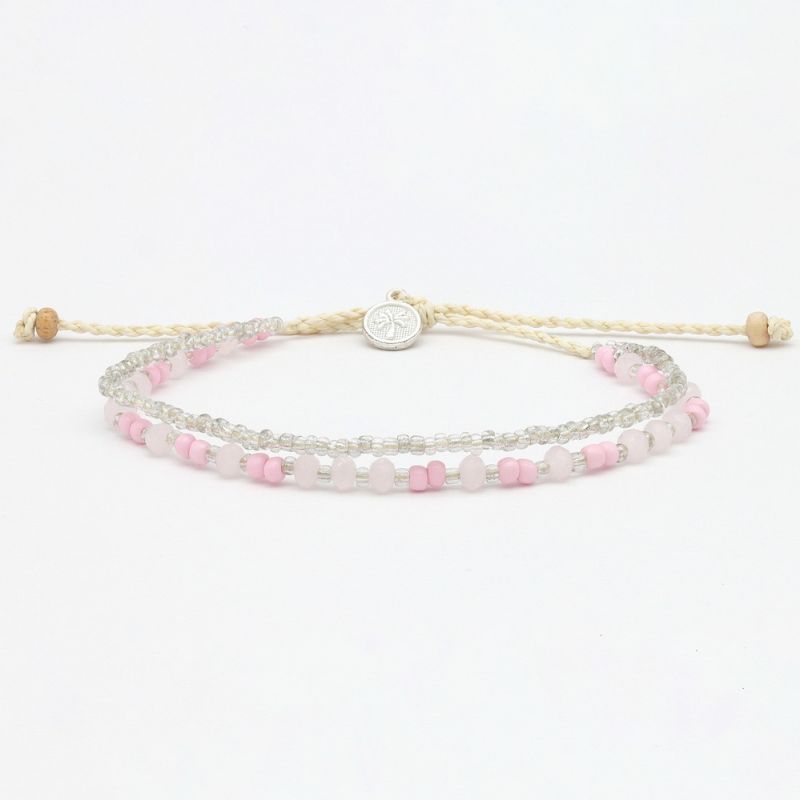 Doubled style beaded anklet