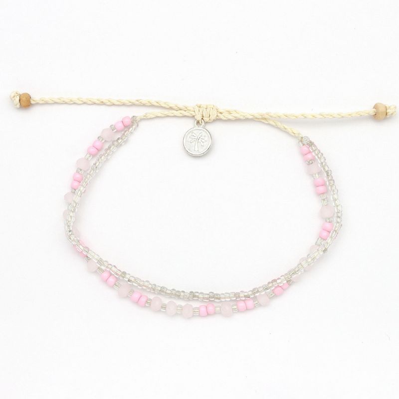 Doubled style beaded anklet