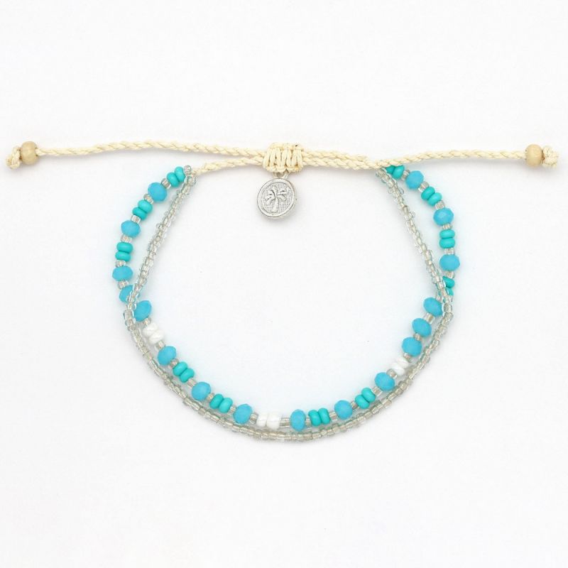 Doubled style beaded anklet