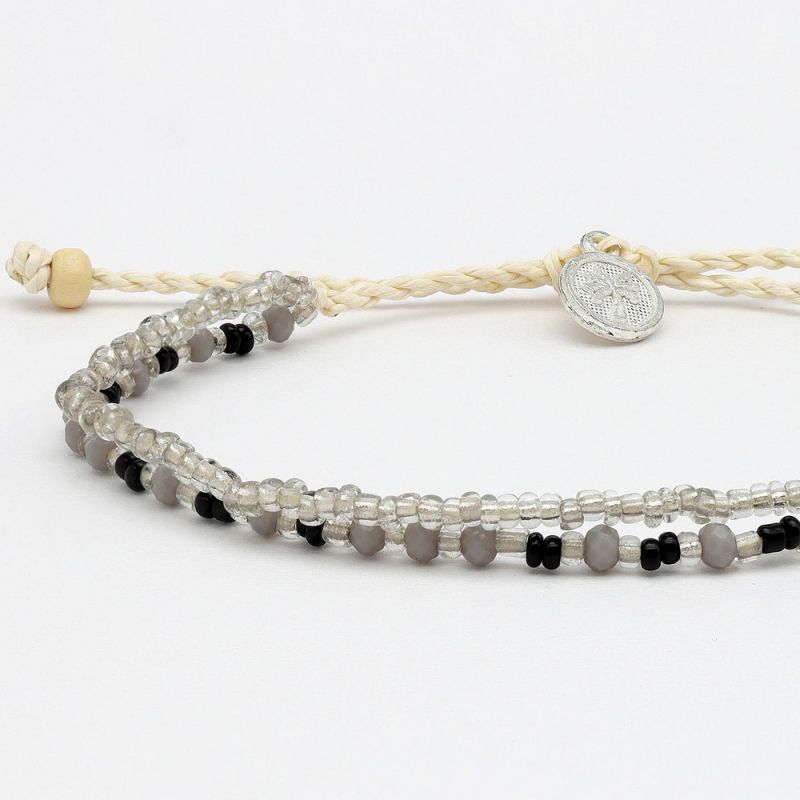 Doubled style beaded anklet