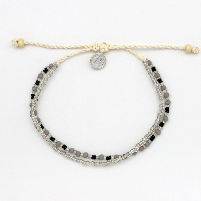 Doubled style beaded anklet