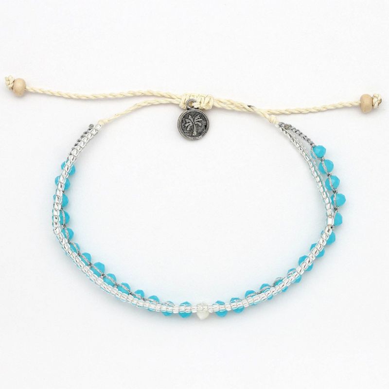 Doubled style beaded anklet