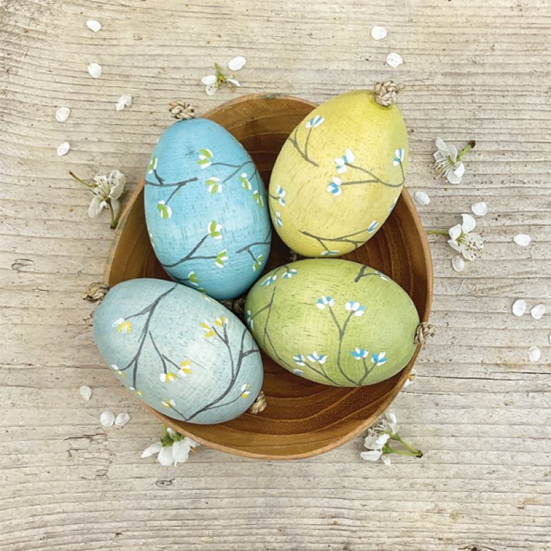 Blossom painted egg-Duck egg blue