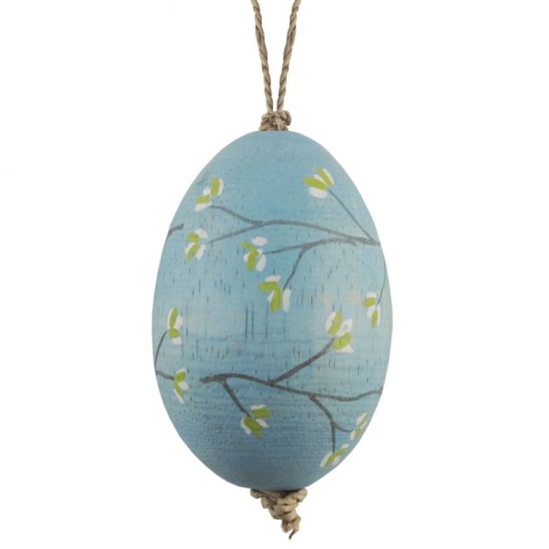 Blossom painted egg-Duck egg blue