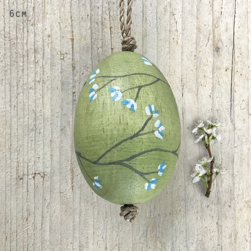 Blossom painted egg-Moss green