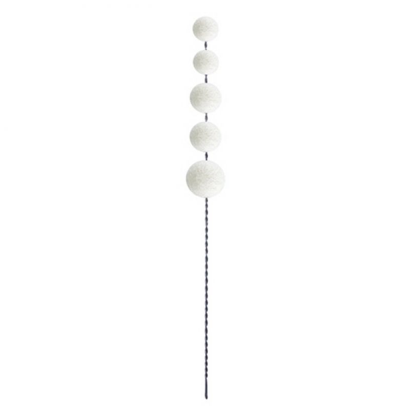 Rusty wire tall berry sprig-White