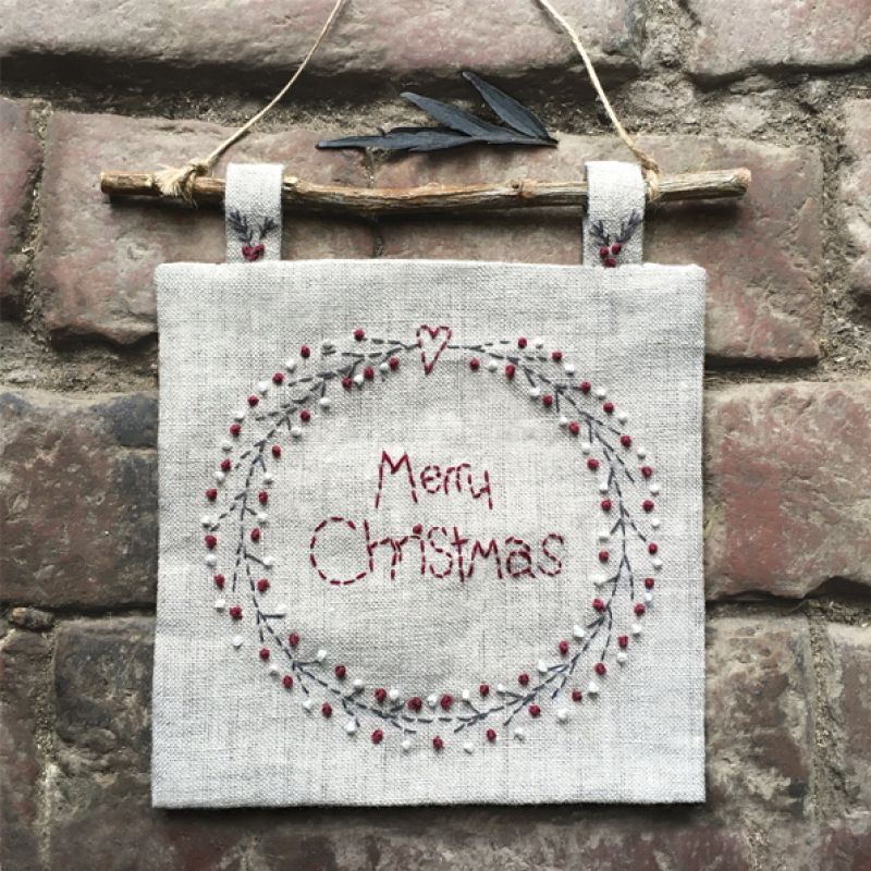 Christmas embroidered pic-Wreath